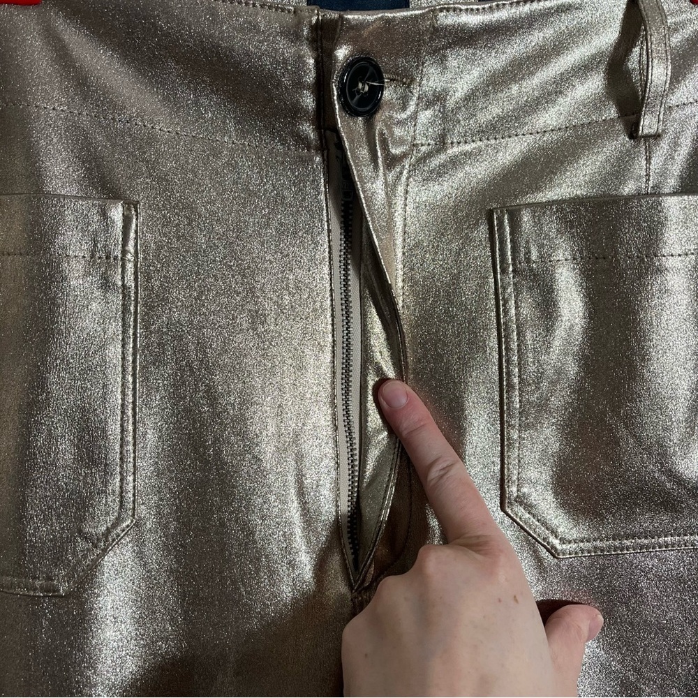 MAEVE x ANTHROPOLOGIE The Colette Metallic Faux Leather Cropped Wide-Leg Pants - Picture 8 of 11